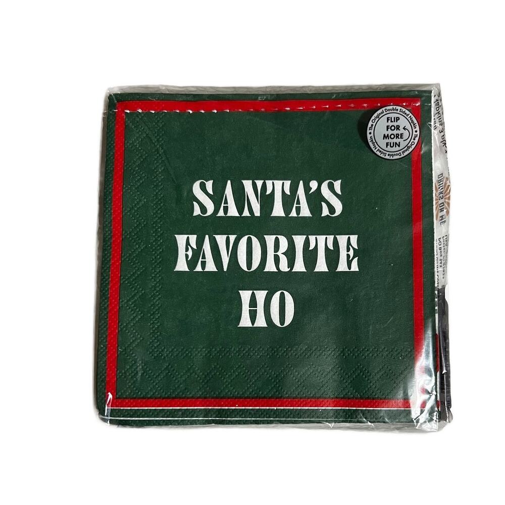 NWB Decorative FUN Party-Bar Christmas Santa's Ho Napkins-20 Count